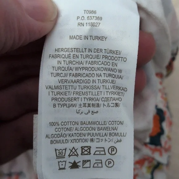 Boden Orange and Cream Floral Crop Top - Picture 10 of 14